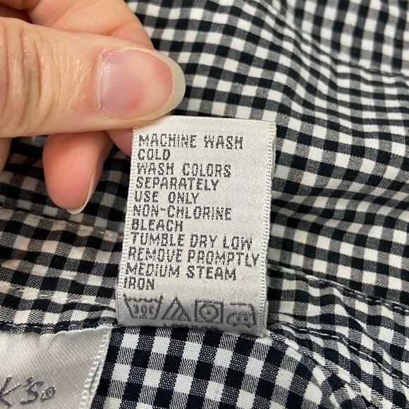 Vintage 90s Chadwick's Black & White Plaid Gingham Print Sleeveless Blouse - Picture 10 of 11